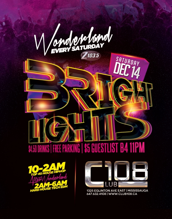 WONDERLAND Presents Bright Lights Inside Club108