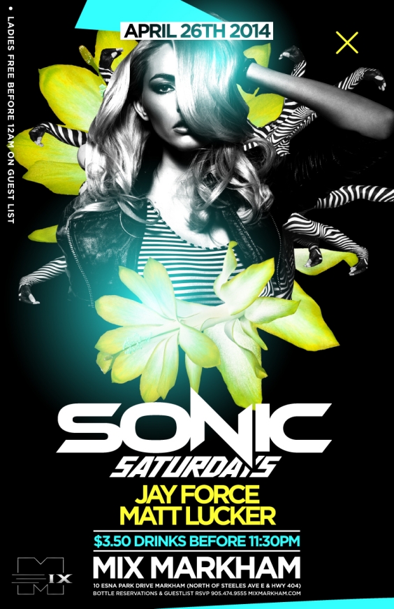 SONIC SATURDAYS $3.50 DRINKS & LADIES FREE