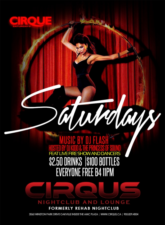 Cirque Saturday's | $2.50 DRINKS |$100 BOTTLES | EVERYONE FREE B4 11PM
