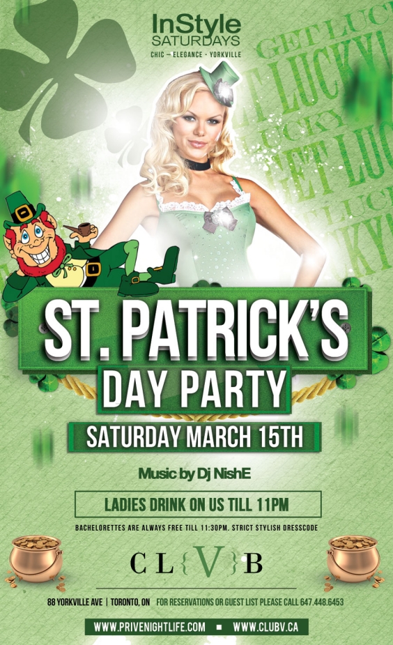 Ladies drink free till 11pm | St. Patty's Party