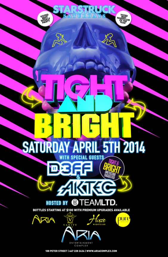 TIGHT AND BRIGHT AT ARIA SATURDAY