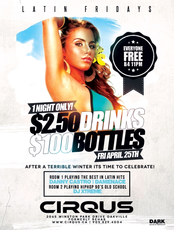 Latin Fridays | $2.50 DRINKS |$100 BOTTLES | EVERYONE FREE B4 11PM