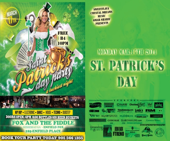 ST. PATRICK'S DAY EVENT@ FOX AND THE FIDDLE (MISSISSAUGA) ENFIELD FOX