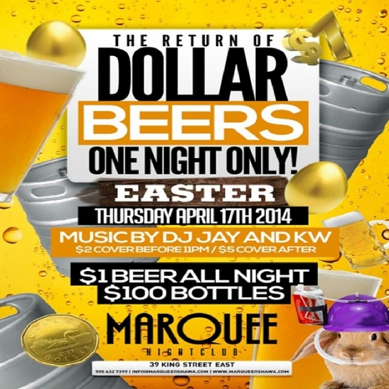 Easter Thursday Edition Of DOLLAR BEER THURSDAYS
