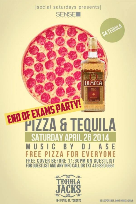 SATURDAY APRIL 26 AT TEQUILA JACKS
