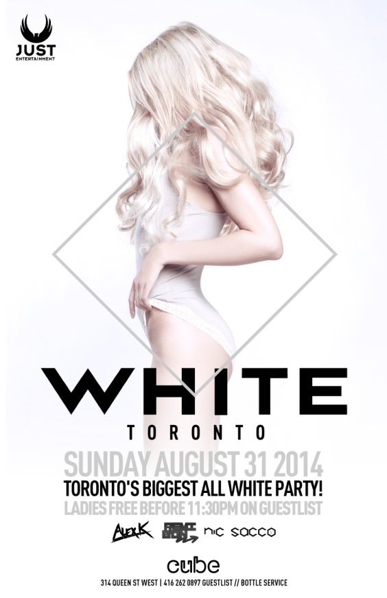 WHITE PARTY @ CUBE SUNDAY AUG 31ST LABOUR DAY LONG WKND