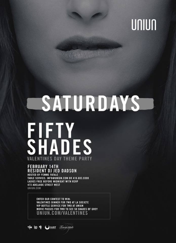 UNIUN SATURDAYS PRESENTS FIFTY SHADES OF GREY VALENTINES DAY PARTY