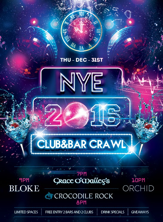 NYE 2017 Club & Pub Crawl