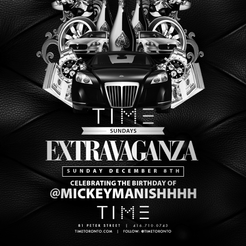 EXTRAVAGANZA AT TIME SUNDAY