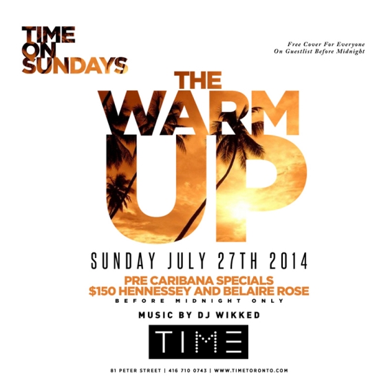THE CARIBANA WARM UP AT TIME SUNDAY