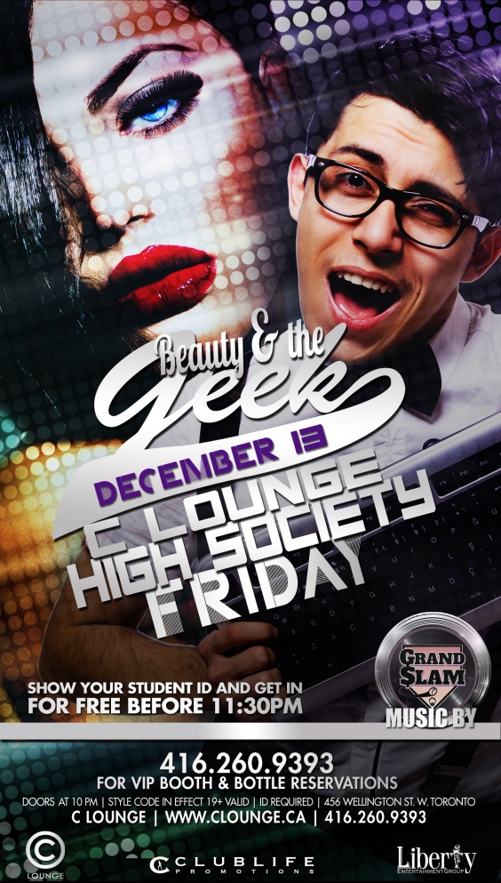 High Society Fridays presents Beauty & Geek