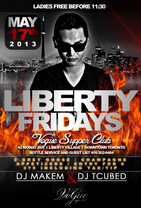 Liberty Fridays at Vogue - Ladies Free Til 11:30