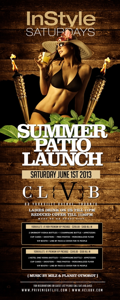 Ladies drink free till 11pm | Patio Launch Party – Yorkville Style!