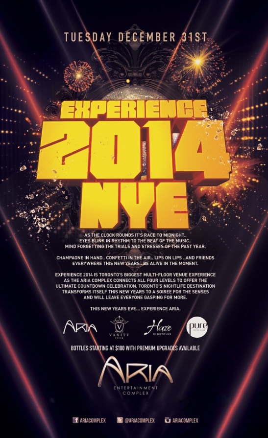 Experience 2014 New Year's Eve