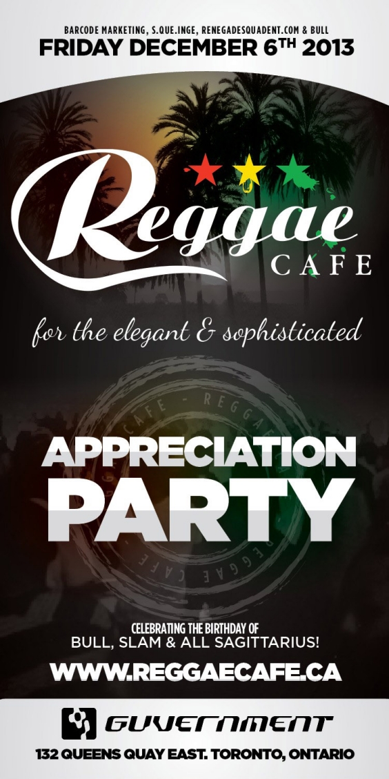 Reggae Cafe Appreciation Party