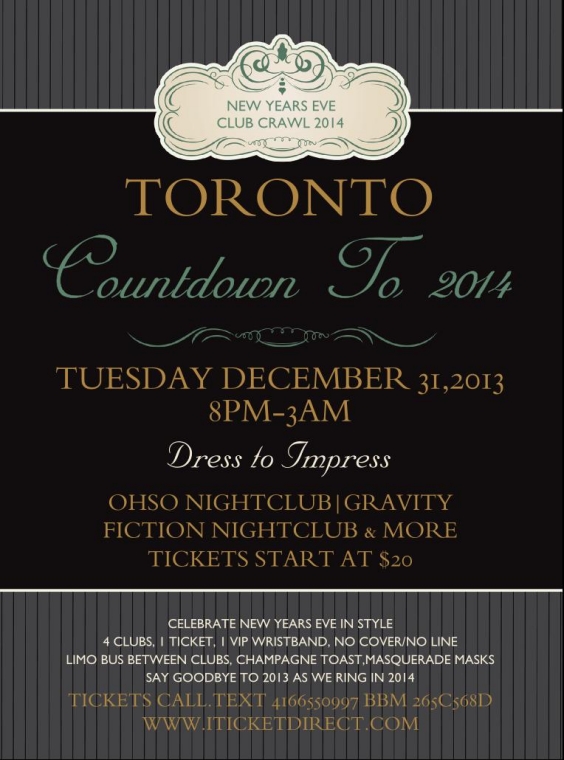 New Years Eve Pub Crawl 2014 Toronto