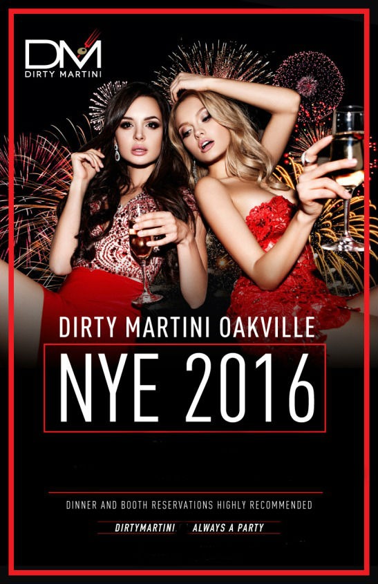 Dirty Martini Oakville NYE 2017
