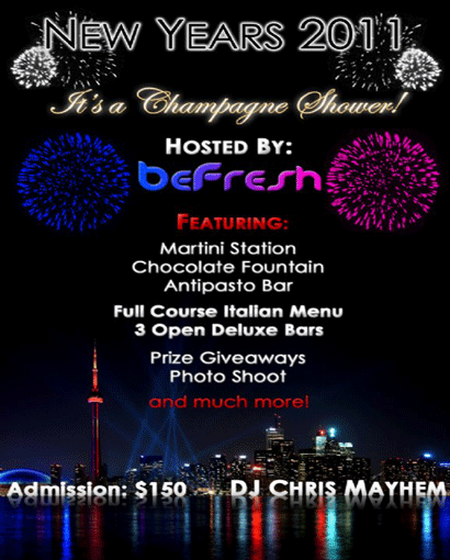Champagne Shower New Years 2011