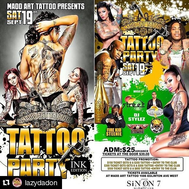 TATTOO PARTY INK EDITON @ SiN ON 7 Nightclub (Vaughan) TATTOO PARTY INK EDITON @ SiN ON 7 Nightclub (Vaughan)