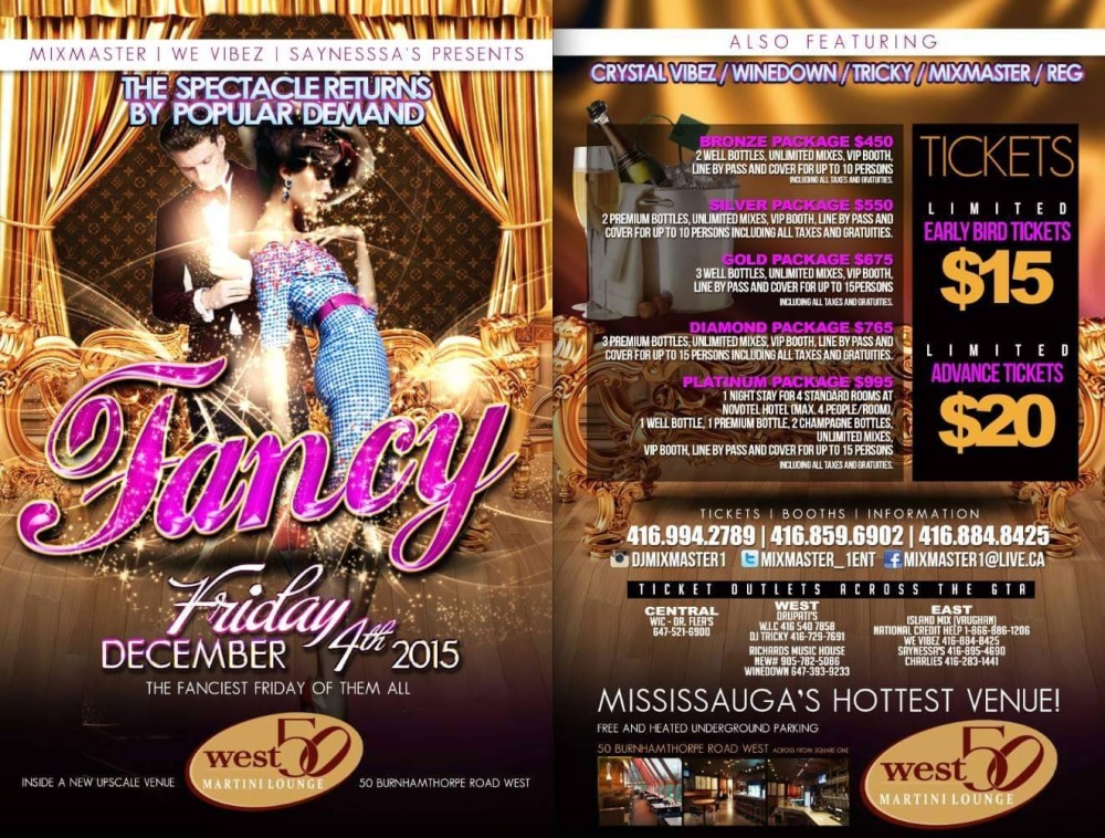 Mixmaster Entertainment PresentsFancy West 50 Lounge (Mississauga)