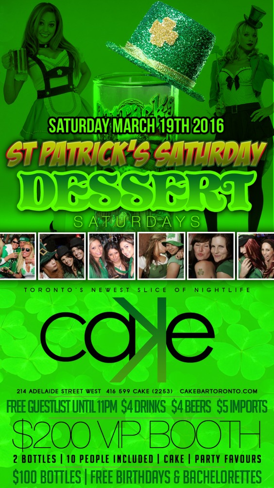 Dessert Saturdays Presents St Patricks Saturday
