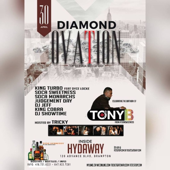 DIAMOND OF OVATIONS- SATURDAY APRIL 30TH 2016