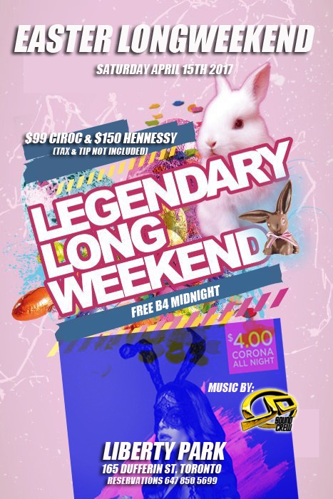 Easter Saturday at Liberty PARK (Toronto) $4 coronas