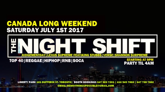 Canada Day Longweekend Saturday July 1st 