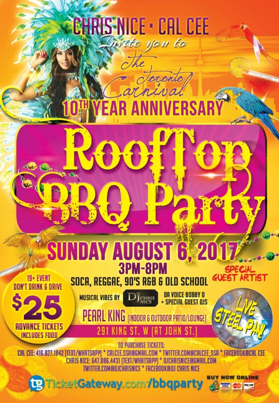 The Toronto Carnival Rooftop BBQ Party