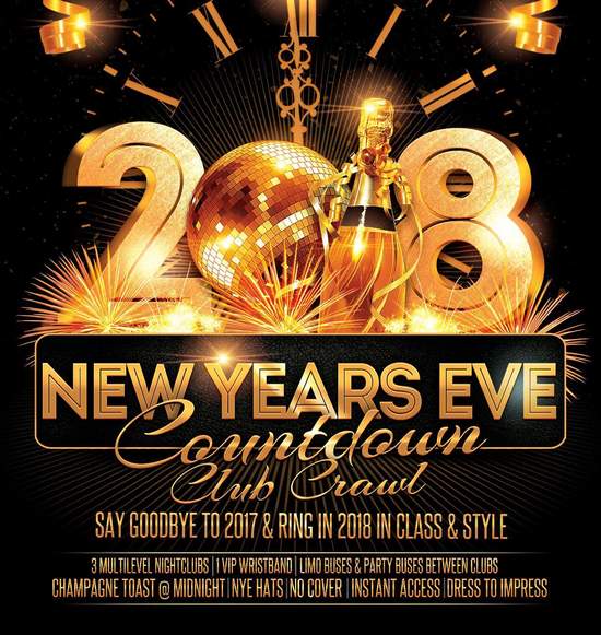 Countdown NYE Club Crawl 2018