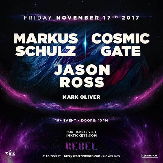 MARKUS SCHULZ, COSMIC GATE, JASON ROSS + MORE