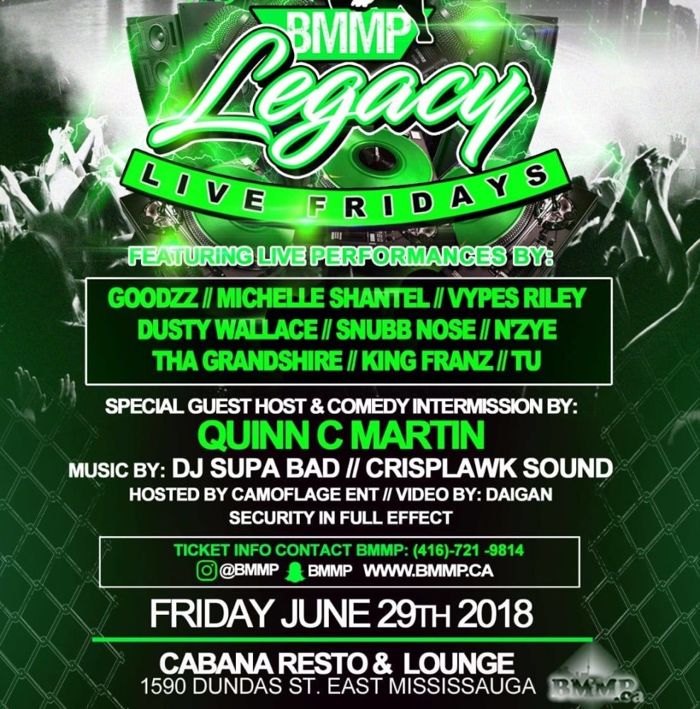 LEGACY LIVE FRIDAYS presented by BMMP Cabana Resto Lounge Lounge