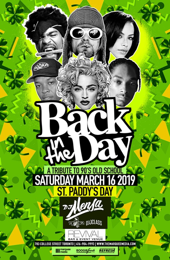 Back In The Day & St. Paddy's Day w/ DJ Mensa