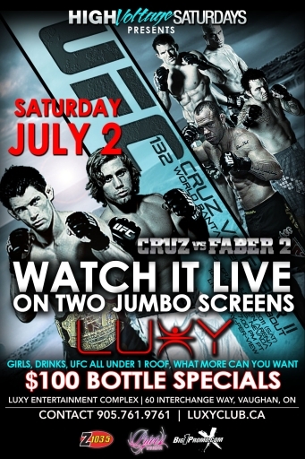 UFC132 CRUZ VS FABER 2 LIVE AT LUXY NIGHT CLUB