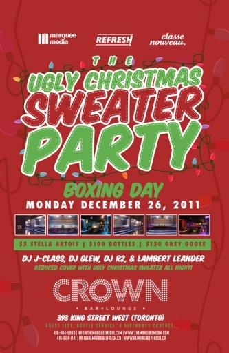 boxing day the ugly christmas sweater party crown week of events flyer