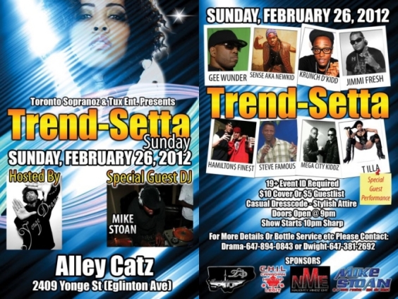 SUNDAY FEBRUARY 26TH, 2012 TREND-SETTA SUNDAY @ ALLEY CATZ