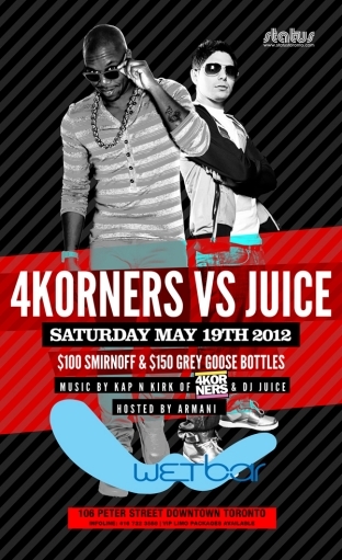 4Korners And Juice At Wetbar Saturday