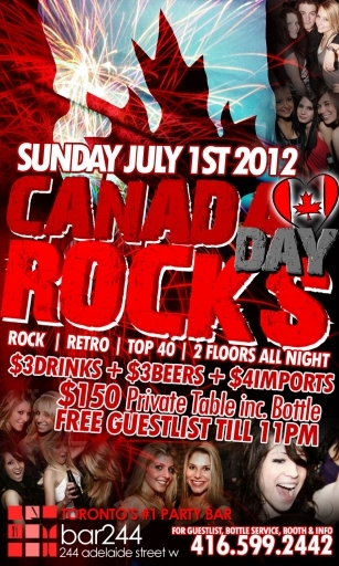 CANADA DAY ROCKS | FREE Guestlist + $3 Drinks All Night