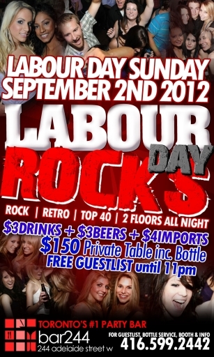 Labour Day Rocks Long Weekend Sunday | Free + $3 Drinks