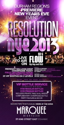 FLOW 93.5 NEW YEARS EVE LIVE TO AIR inside Marquee
