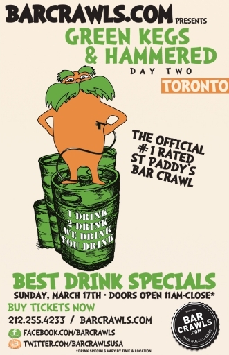Official Toronto St. Patrick's Day Bar Crawl 3/17/13