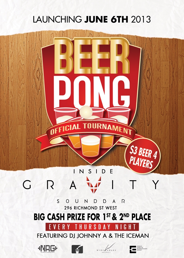 BEER PONG THE OFFICIAL TOURNAMENT Gravity (Toronto, On)